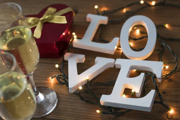 Boodschap Van Liefde Met Letters Valentijnsdag — Stockfoto