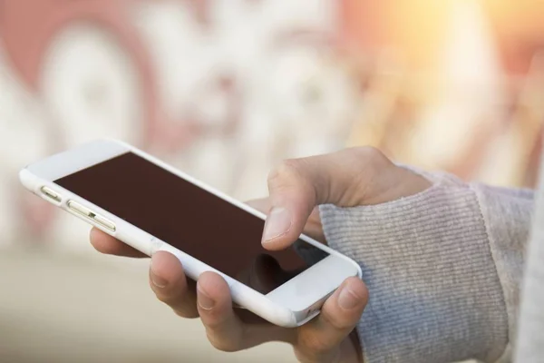 Hand Phone City — Stock Photo, Image