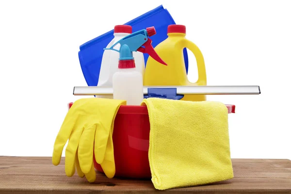 Household Cleaning Products Isolated White Background — Stock Photo, Image