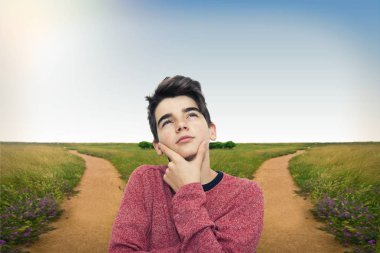 Genç düşünce iki yolları veya yön seçeneği ile