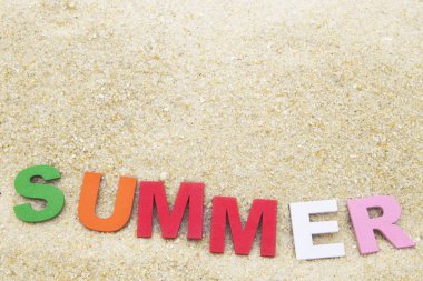 Yaz arka planda kum plaj, yaz tatili