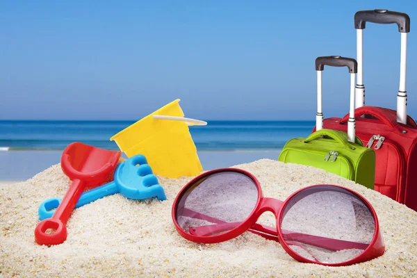 Spiaggia Sabbia Con Sfondo Del Mare Sfondo Estivo — Foto Stock