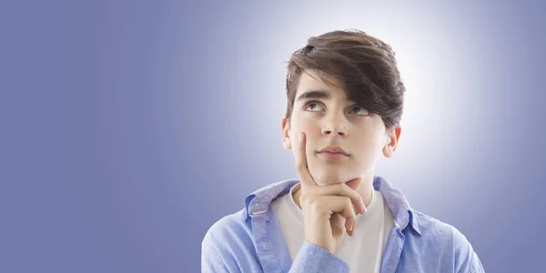 Porträt Des Jungen Denkens Gesichter Mit Gesichtsausdruck — Stockfoto