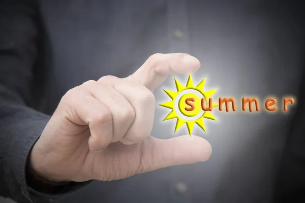 hands with the sun and summer message