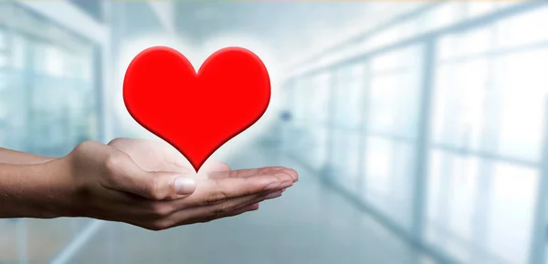 Рука Серцем Концепція Здоров Любові — стокове фото