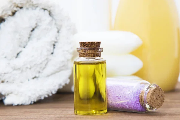 Massage Salts Oils Beauty Body Care Spa — Stock Photo, Image