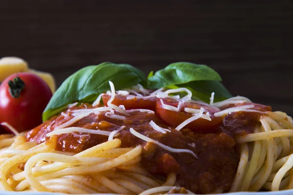 Spaghetti Bolognese Salsą Włoskie Makarony — Zdjęcie stockowe