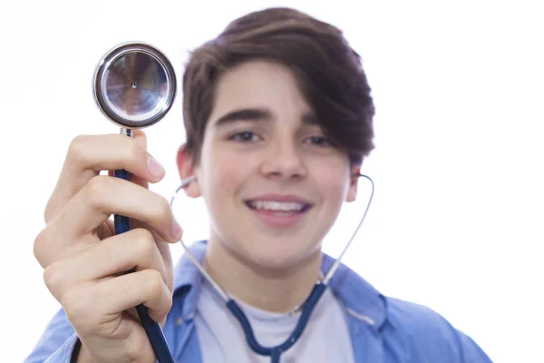 Portret Młodzieży Stetoskop Młody Medycyna Zdrowie — Zdjęcie stockowe