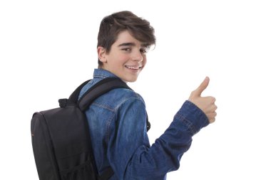 Öğrenci, okula dönüş izole kitaplar