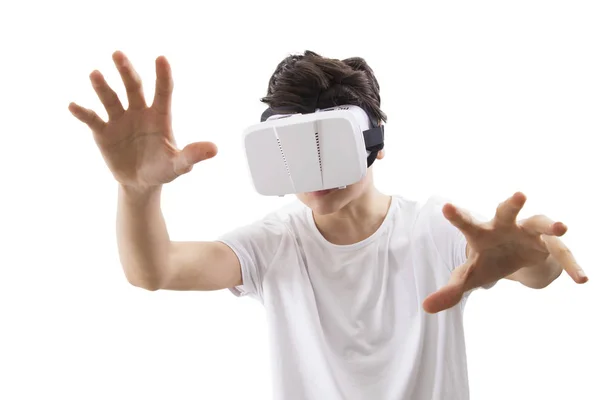 Young Man Enjoying Virtual Reality Glasses — Stock Photo, Image