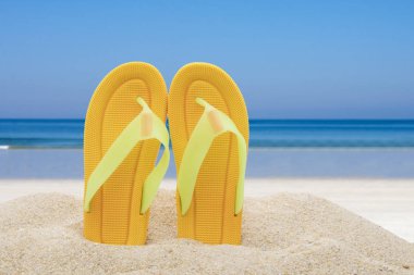 sandalet plaj ile manzara, seyahat ve tatil yaz