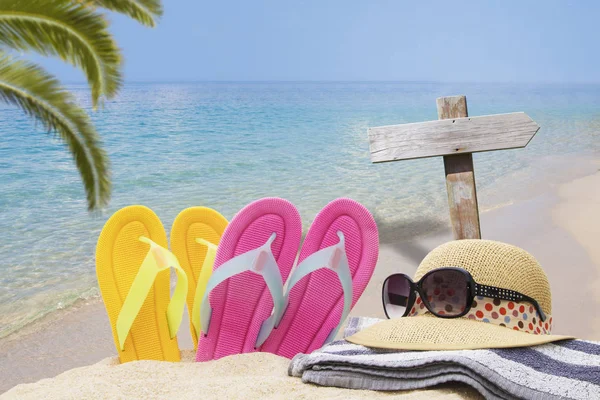 Viajes Vacaciones Verano Accesorios Playa —  Fotos de Stock