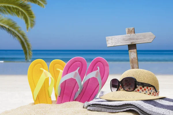 Reise Und Sommerferien Strand Accessoires — Stockfoto