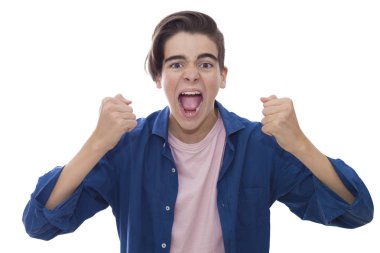Beyaz çığlık izole teen