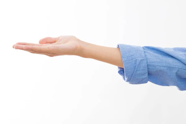 Hand Mit Handfläche Nach Oben Isoliert — Stockfoto