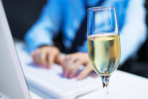 Glass Wine Alcohol Office — Stock Photo, Image