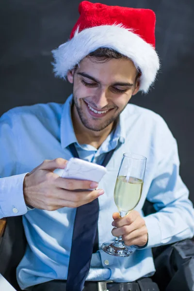 Geschäftsmann Büro Feiert Weihnachten — Stockfoto