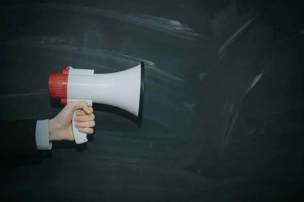 Business Man Hand Speaker Advertising Marketing — Stock Photo, Image