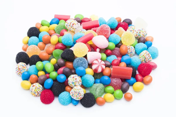 Dulces Colores Vibrantes Aislados Fondo Blanco — Foto de Stock