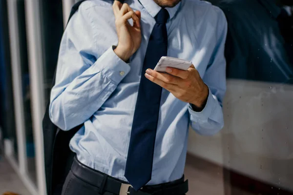 modern business man with mobile phone