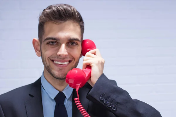 Hombre Negocios Con Teléfono — Foto de Stock