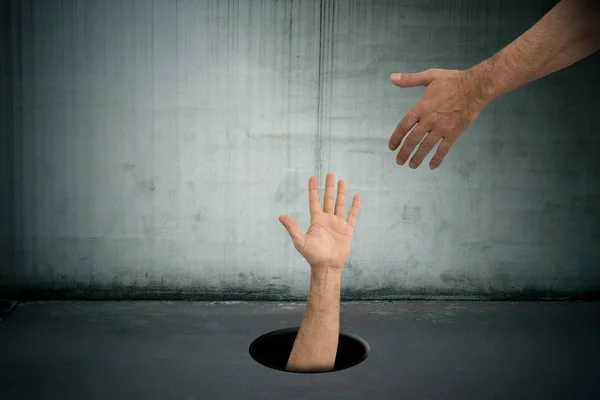 Hand Hole Asking Help Collaboration — Stock Photo, Image