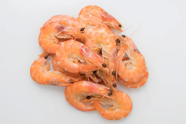 Cooked Prawns Isolated White Background — Stock Photo, Image