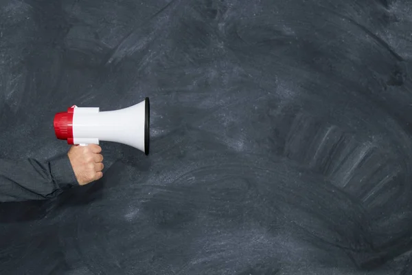 Hand Megaphone School — Stock Photo, Image