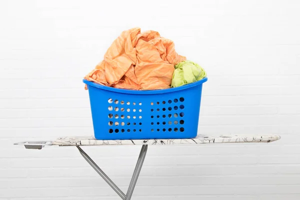 Clothes Stacked Basket Washed Washed — Stock Photo, Image