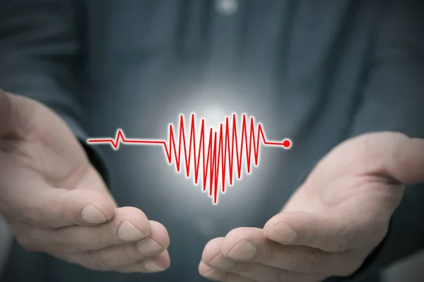 Hands Heart Signal Heartbeat Medicine Health — Stock Photo, Image