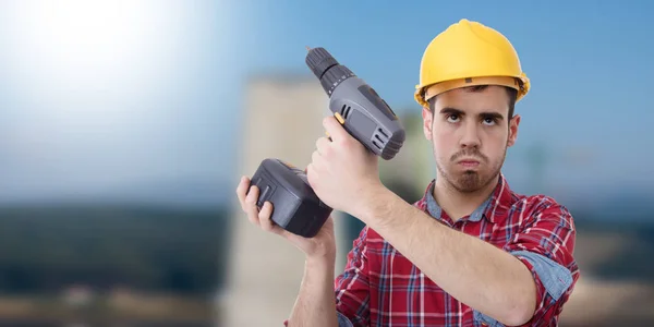 Constructor Drill Renovations Repairs Bricolage — Stock Photo, Image