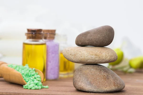 Spa Oils Salts Stones — Stock Photo, Image