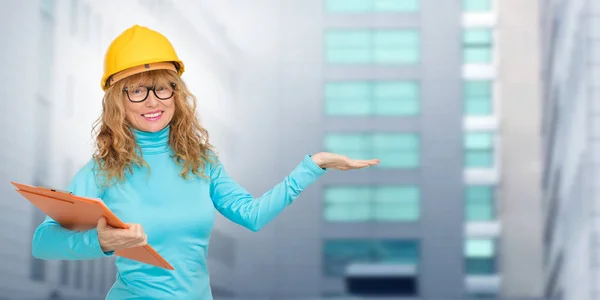 Woman Building Architect Real Estate Houses Buildings — Stock Photo, Image