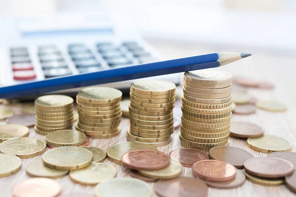 Stacked Currencies Accounting Economy Increase — Stock Photo, Image