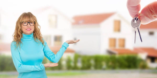 Woman Building Architect Real Estate Houses Buildings — Stock Photo, Image