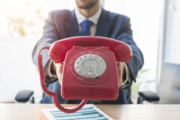 Vintage Phone Foreground Office — Stock Photo, Image