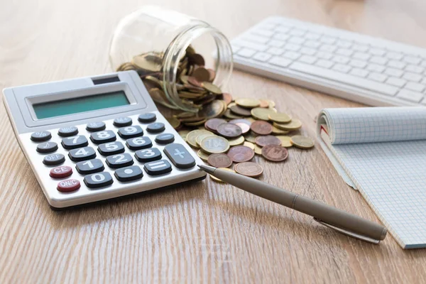 Kalkulator Waluty Oszczędności Rachunkowość — Zdjęcie stockowe