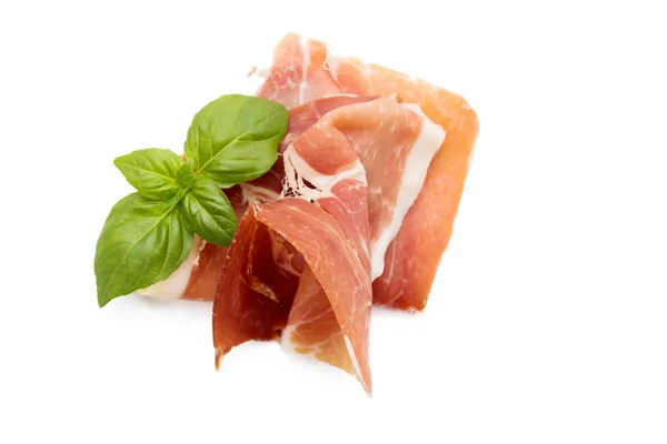 Iberische Ham Geïsoleerd Witte Achtergrond — Stockfoto