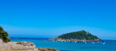 Aziz adasının manzarası San Sebastian, Donostia, guipuzcoa, İspanya