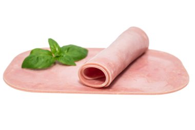 beyaz arka planda izole pişmiş jambon