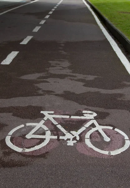 Сигнал Велосипедной Дорожки Экологический Транспорт — стоковое фото