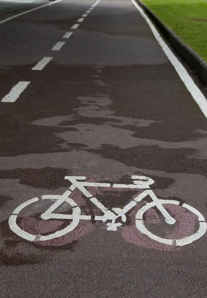 Segnaletica Pista Ciclabile Trasporto Ecologico — Foto Stock