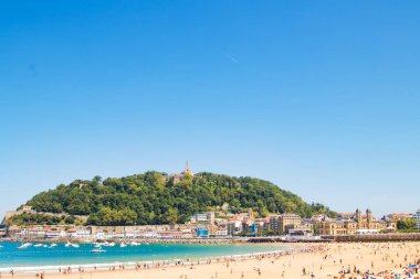 San Sebastian 'daki deniz kabuğu plajı, guipuzcoa, İspanya