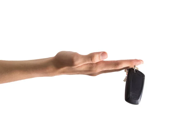 Isolierte Hand Mit Autosteuerung Oder Schlüssel — Stockfoto