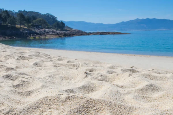 Spiaggia Mare Paesaggio Sabbia Galizia — Foto Stock