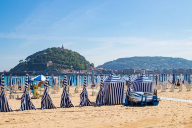 San Sebastian 'daki deniz kabuğu plajı, guipuzcoa, İspanya