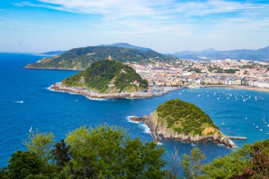San Sebastian, Donostia, İspanya 'daki deniz kabuğunun panoramik ve manzarası