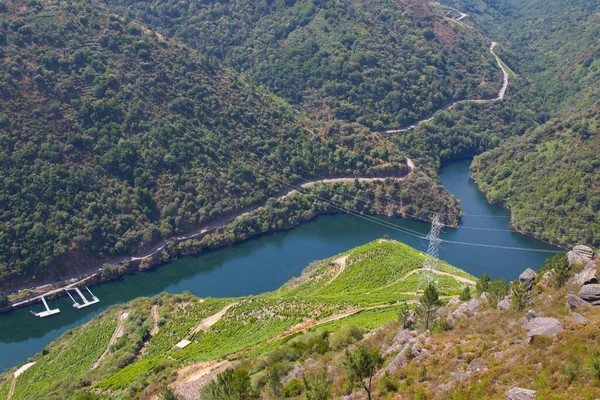Krajobraz Kanionu Sil Punktu Widzenia Duque Ribeira Sacra Ourense Galicia — Zdjęcie stockowe
