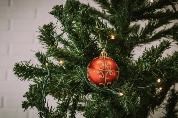 Adornos Árboles Navidad Bolas Detalle — Foto de Stock