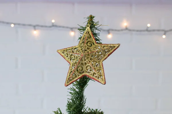 Kerstboom Luifel Thuis — Stockfoto